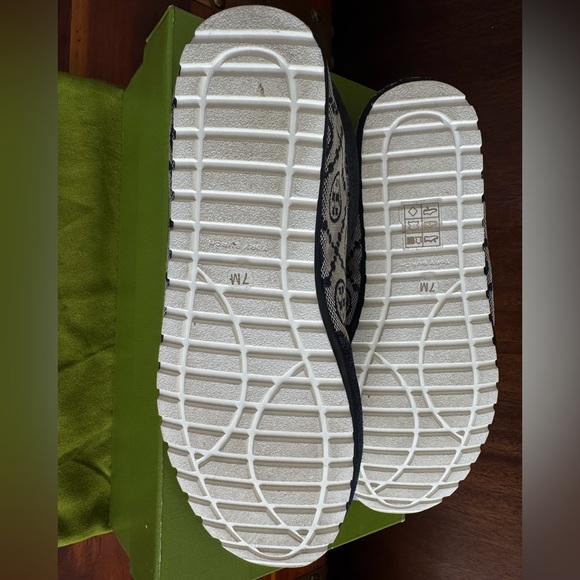 Tory Burch Field Sneakers Navy T Monogram Calf Leather Size 7 Dust bag box - Picture 8 of 11